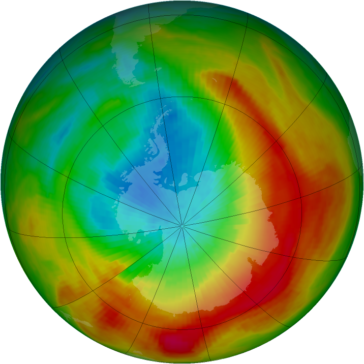 Antarctic ozone map for 14 October 1979